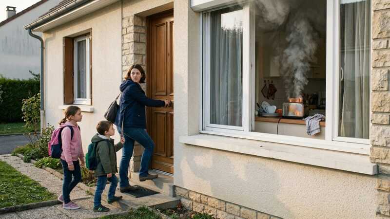 départ d'incendie à cause de grille-pain