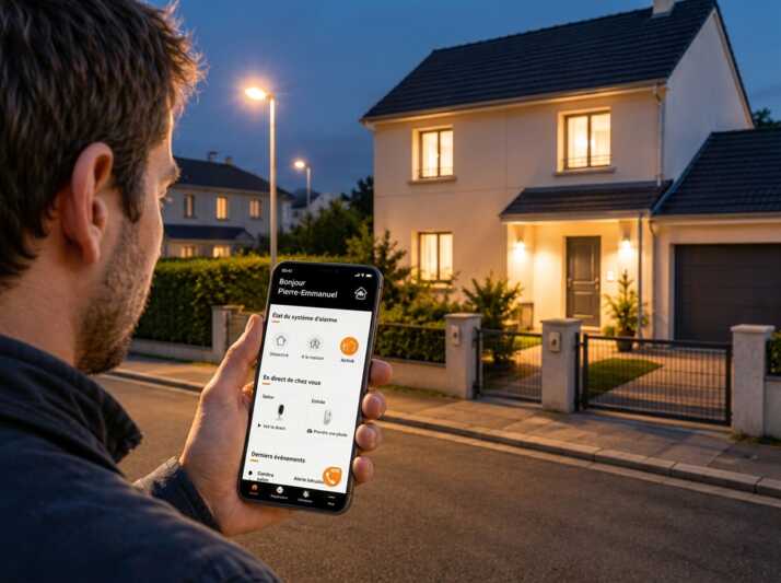 Homme application domotique maison
