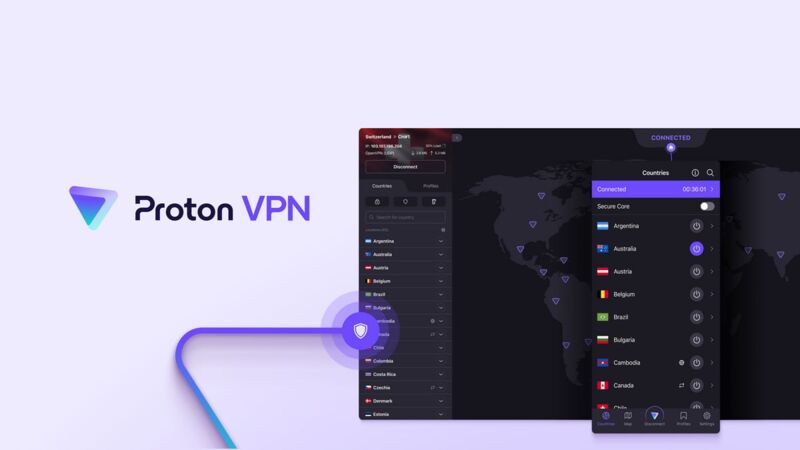 Interface de Proton VPN