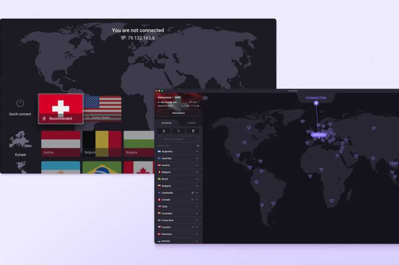 Écran d'accueil de VPN