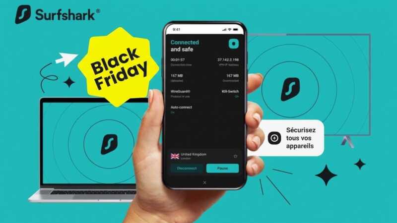 Le Black Friday 2026 de Surfshark est lancé ce 14 octobre 2026