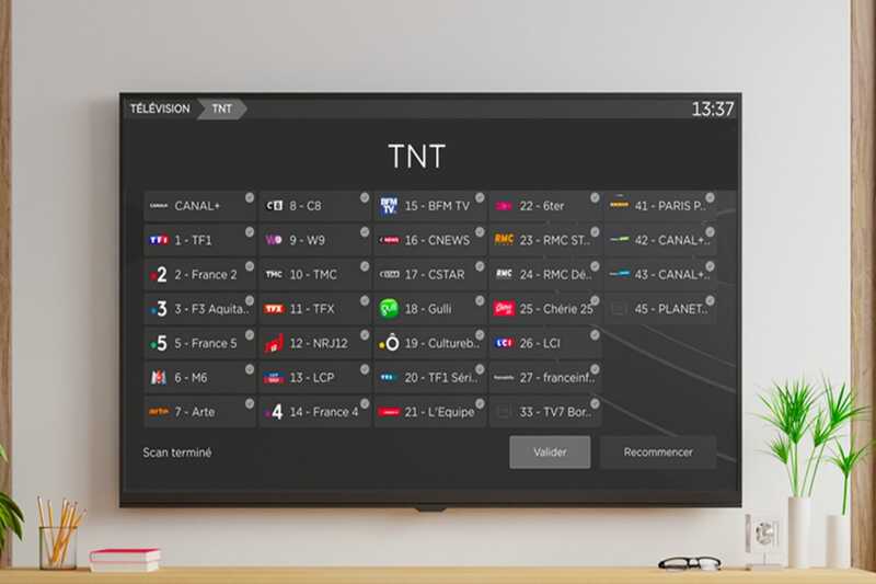 Les chaînes de la TNT sur une TV connectée