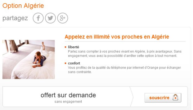 option Algérie Livebox Orange téléphonie fixe