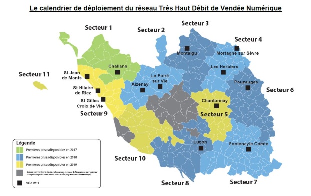 Fibre en Vendée : Challans,Montaigu, Fontenay-le-Comte, Les Herbiers et Mortagne sur Sèvre
